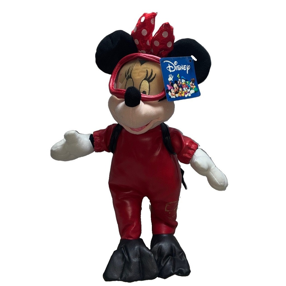 Disney Minnie Mouse Scuba Diver Plush Toy 16in Red Wetsuit Toy Factory Vintage